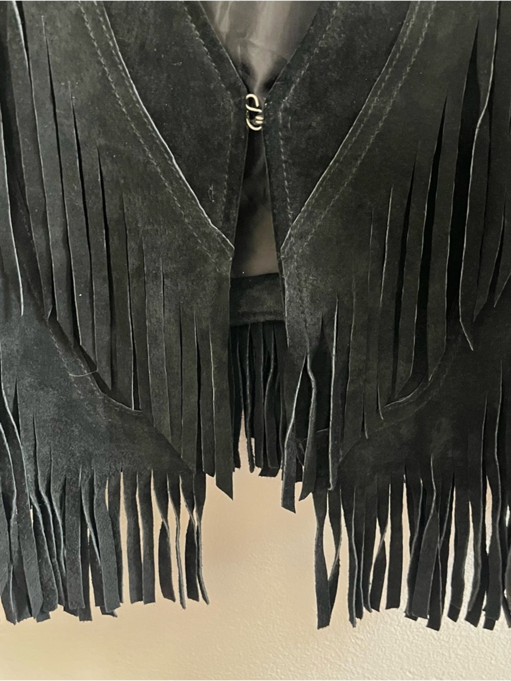 Vintage Boho Festival Suede Fringe Vest sz S / M - Picture 8 of 8